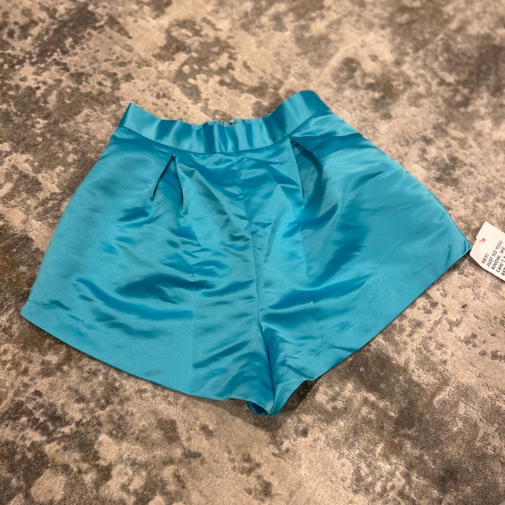 ASOS Design High Waisted Teal Hotpant Shorts